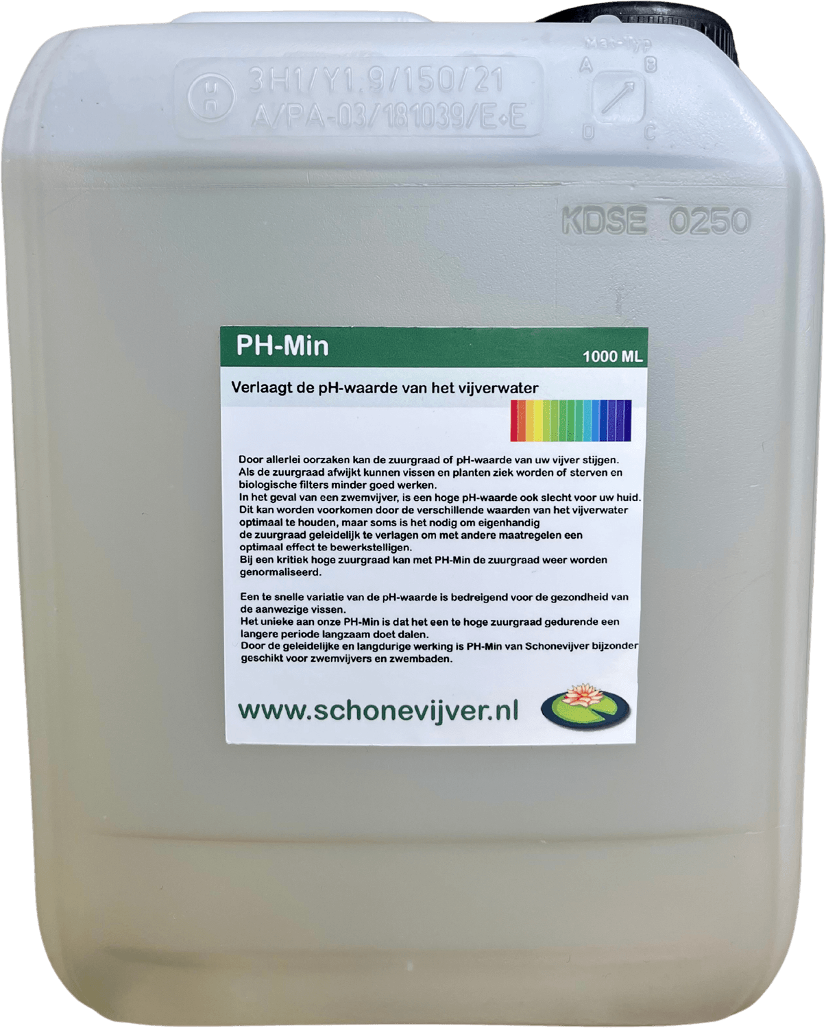 Bij een te hoge zuurgraad van uw vijverwater gebruikt u PH-Min